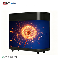 Table de DJ avec écran LED incurvé, table LED mobile pour réception, lancement de contenu en un clic Panneau haute luminosité pour bar et fête.