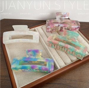 Accesorios para el Cabello de Mujer, Pinza de <span class=keywords><strong>Pelo</strong></span> Cuadrada de Acetato de 10.5 cm, Pinza de <span class=keywords><strong>Pelo</strong></span> Grande Personalizada, Pinza de <span class=keywords><strong>Pelo</strong></span> Tipo Garra de Tiburón, Venta al por Mayor - Product Image 4