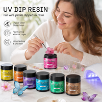 Résine époxy UV TIMESRUI pour formes de fils et résine artistique - 12 couleurs 40/100ml, épaisse, transparente, pour la décoration florale DIY