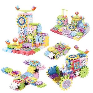 Educational Learning Plastic 3D Model Assembly Bricks Kits Electric Rotating <b>Building</b> <b>Block</b> Gear Toy 83Pcs Set - Product Image 2