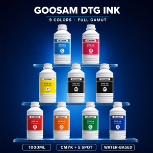 Tinta para Impresora DTG, 9 Colores, Compatible, Recarga a Granel para Impresión Directa en Prendas, Camisetas, Suministro de Fábrica al por Mayor - Product Image 1