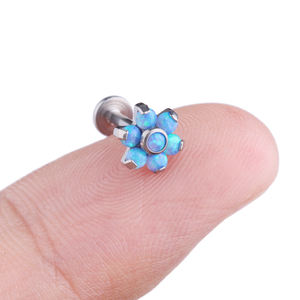 Prong Set G23 Titanio Opale Anelli Del Fiore Interno Monroe Labret Filettato <span class=keywords><strong>per</strong></span> Tragus <span class=keywords><strong>Helix</strong></span> Cartilagine - Product Image 4