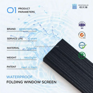 Moustiquaire rétractable en <span class=keywords><strong>tissu</strong></span> polyester imperméable, moustiquaire pliante en maille plissée pour porte ou fenêtre - Product Image 6