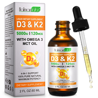 Gouttes de vitamine D3 K2 en marque propre, absorption rapide, suppléments liquides oraux de vitamine K2 D3 avec huile MCT pour la défense immunitaire