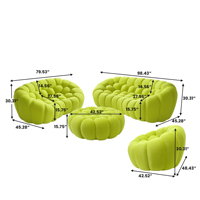 Canapé-lit Atunus pour salon, compressé sous vide, en tissu nid d'abeille moderne, vert clair, canapé à bulles, ensemble de canapés