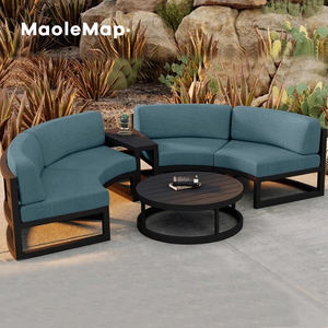 Conjunto de muebles <span class=keywords><strong>para</strong></span> Hotel y Patio, sillas de restaurante, jardín nórdico moderno, exterior, cafetería, piscina, bistró, terraza, sofá de 2 plazas de lujo de aluminio - Product Image 1