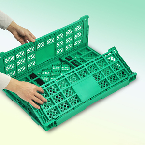 Oem ODM bền gấp trái cây và rau lưu trữ giỏ vuông PP nhựa Crate cho Xếp chồng và hậu cần doanh thu - Product Image 5