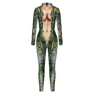 Nuevo Mono de una Pieza con Estampado Digital 3D de <span class=keywords><strong>Serpiente</strong></span> Animal, <span class=keywords><strong>Disfraz</strong></span> de Halloween para <span class=keywords><strong>Mujer</strong></span>, Vestidos Personalizados - Product Image 1