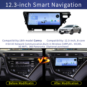 Autoradio Android 13 8 cœurs 12,3 pouces pour Toyota Camry 2018 avec Carplay sans fil, WiFi 5G, navigation GPS, écran HD - Product Image 5