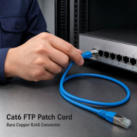 Kabel Patch CAT6A S/FTP yang Dapat Disesuaikan-AWG26 dengan Konduktor Tembaga 8-Konduktor Tanpa Kabel Terjepit CM LSZH Kabel Patch Jaringan Ethernet