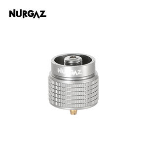 Adaptateur de pistolet à flamme Nurgaz Mapp C vers D, connecteur propane, alliage d'aluminium 6061, allumage manuel argenté - Product Image 1