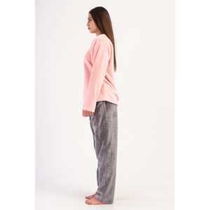 Conjunto de Pijama de Manga Larga con Cuello en V y Spandex para Mujer, con Cintura Elástica, Cierre de Botones y Bolsillos, Logotipo Personalizable, para Ropa de Dormir de Verano - Product Image 3