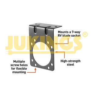 7 Way RV Blade 6 Pole Veículo End Socket Aço Rohs Conformar Trailer Fiação Conector Suporte de Montagem Fios Elétricos - Product Image 3