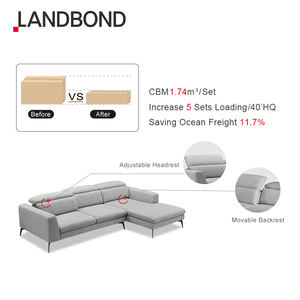 Muebles para el Hogar de Diseño Moderno Smart <span class=keywords><strong>Kd</strong></span>, Sofá Esquinero en Forma de L para Sala de Estar, Sala de TV, para Hotel y Villa - Product Image 5