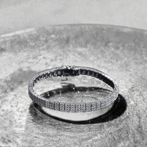 สร้อยข้อมือเทนนิสเงินแท้ S925 ประดับเพชรโมอิสซาไนต์ทรงบริลเลียนต์ขนาด 2 มม. ชุบโรเดียม สไตล์ฮิปฮอปสำหรับเด็ก ได้รับการรับรอง GRA ระดับไฮเอนด์ - Product Image 3