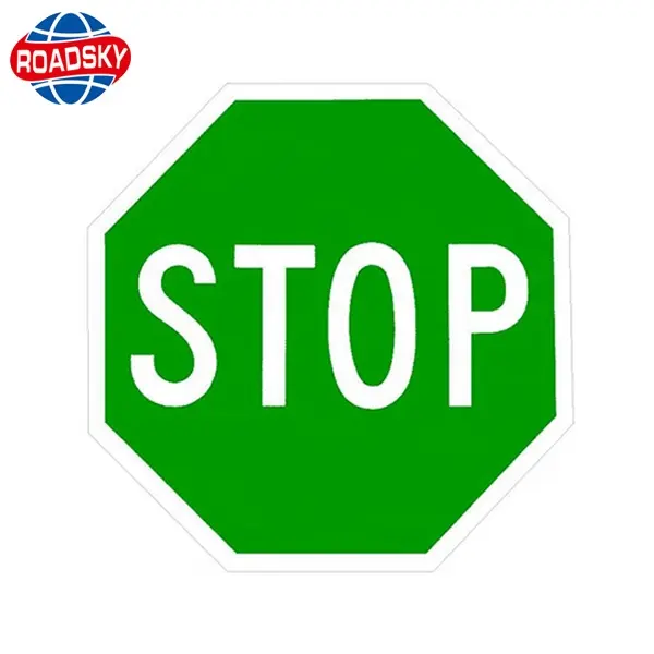 Traffic Warning Board Reflective Green Stop Sign