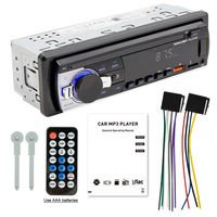 Lecteur MP3 universel pour voiture 1 Din en gros avec radio FM, entrée AUX, USB pour carte SD, microphone intégré, chargeur de voiture - 1 an