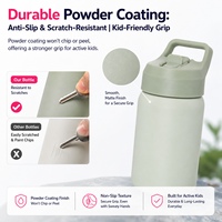 Bouteille de boisson sous vide portable en acier inoxydable de 15oz créative et mignonne de 450ml pour les voyages scolaires et le camping avec couvercles