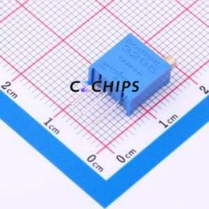 Résistance/potentiomètre réglable 3296W-1-503LF SIP-3P, 9,5x4,8 mm, résistance 50 kOhm, 10 %, 500 mW, 100 ppm/ ℃ - Product Image 1