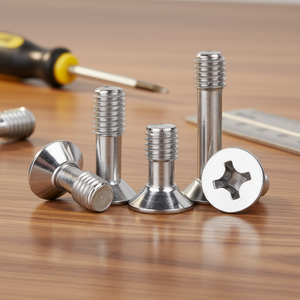 ราคาโรงงานโดยตรง สกรูสแตนเลส 304 แบบหัวจม ขันเกลียวบางส่วน รูเจาะแบบไขว้ M2/M3/M4/M5/M6/M8 - Product Image 2