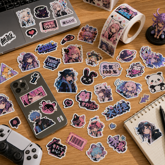 Custom Printed Waterproof PVC Sticker Rolls for Laptop and Mobile Phone Skin Decorative Adhesive Labels