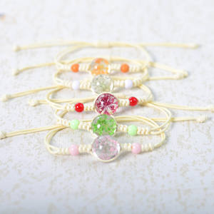 Bebeğin nefes ebedi çiçek reçine bilezikler ayarlanabilir halat kuru preslenmiş çiçek bileklik boncuk bilezik kadın kızlar için hediye - Product Image 2