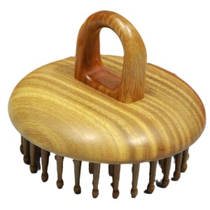 Peine de sándalo para masaje del cuero cabelludo, cepillo de madera de 81 dientes para el cuidado de los meridianos de la cabeza - Product Image 5