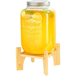 Dispensador de Bebidas de Vidrio de Gran Capacidad (1.3/2.6 Galones) Tipo Mason Jar con Grifo y Soporte, Antiderrames, para Exteriores, Barbacoas, Buffets, Apto para Lavavajillas - Product Image 5