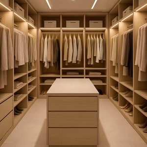 Armario de guardarropa CBMmart, armario de lujo de madera, vestidor pequeño para dormitorio, moderno para el hogar - Product Image 3