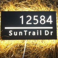 Plaque de numéro de maison en acrylique LED rétroéclairée personnalisée, plaque d'adresse lumineuse pour la décoration de porte, pour la publicité dans les hôpitaux