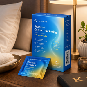 Scatola Personalizzata <span class=keywords><strong>per</strong></span> Confezionamento Preservativi, Etichetta Privata, Scatola Pieghevole in Cartone Stampato con Involucro in Foglio di Alluminio <span class=keywords><strong>per</strong></span> Prodotti <span class=keywords><strong>per</strong></span> Adulti - Product Image 2