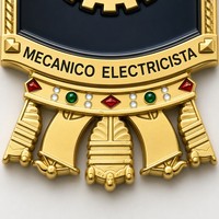 Pièce de défi personnalisée en métal antique émaillé dur, avec bordure en corde torsadée, emblème d'électricien mécanicien, souvenir maritime