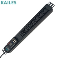 KAILES Série PDU surveillée SL, monophasée 16A 200-240V, 7 prises T5, PDU industriel robuste en alliage d'aluminium noir de haute qualité