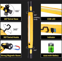 Lampe de travail LED portable sans fil haute puissance pour dessous de capot, étanche, à intensité variable, avec design magnétique, en ABS, rechargeable 5000 mAh