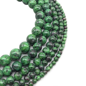 Doğal taş kaliteli yakut zoisit zümrüt Agates yuvarlak dağınık boncuklar 4 6 8 10 Mm seçim boyutu takı yapımı için - Product Image 2