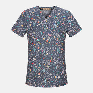 100% Cotton Hospital <strong>Scrubs</strong> Uniform Sets Custom Logo Stretchy Medical Printed <strong>Scrubs</strong> <strong>Top</strong> Unisex Women Medical <strong>Scrub</strong> <strong>Tops</strong> - Product Image 3