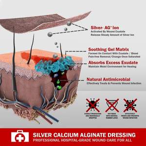 Perban Alginat Perak yang Sangat Menyerap dan Dapat Diatur Bentuknya, Perban Hidrokolloid Alginat Kalsium - Product Image 6