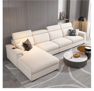 Canapé d'angle moderne au design minimaliste et lignes droites, en tissu, pour appartement, centre commercial, hôtel, garni de latex de haute qualité - Product Image 2