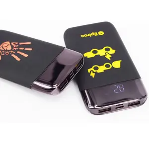 Pengisi daya Power Bank Logo kustom gadget Promosi 10000mAh Led kustom Logo Power Bank tampilan Digital Led Logo bercahaya