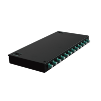 Panel Patch Fiber Optik 12-Port LC 24-core OM3 untuk Rak Kabinet 19-Inci Full-Load dengan Pigtail Adapter Splice FTTH