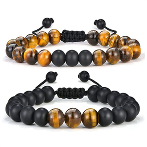 Braccialetto Yogo in Pietra Naturale Occhio di Tigre 8mm, Gioiello Energetico Curativo Intrecciato a Mano con <span class=keywords><strong>Agata</strong></span> <span class=keywords><strong>e</strong></span> <span class=keywords><strong>Giada</strong></span>, Regalo per Donne <span class=keywords><strong>e</strong></span> Uomini - Product Image 1