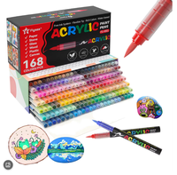Marqueurs acryliques double pointe imperméables, pointe pinceau, encre permanente, pour art, graffiti, peinture acrylique, lot de stylos marqueurs pour coloriage