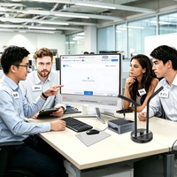 Conjunto de Monitor de Doble Pantalla de 27 Pulgadas y Mini PC con Software de Traducción de Idiomas en Tiempo Real con IA para Reuniones en Cara a Cara y Recepción en Hoteles