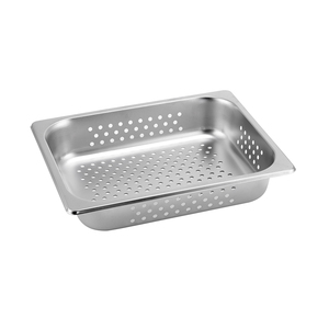 Alta calidad 1/2 65mm de profundidad de acero inoxidable Anti-Jam perforado Steam Pan Gastronome contenedores para servir comida - Product Image 1