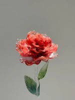 Rose en verre naturelle transparente rouge faite à la main pour la fête des Mères, décoration élégante pour la maison, salon, remise de diplôme, Noël