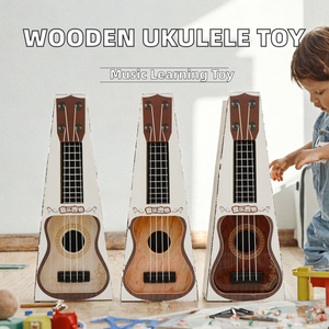 Mini ukulélé en bois en gros, jouet musical, mini guitare ukulélé, instrument de musique éducatif pour enfants - Product Image 4