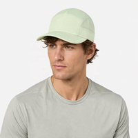 Casquette de sport et de randonnée en nylon de haute qualité, 5 panneaux, souple, à visière incurvée, non structurée, avec sangle à boucle