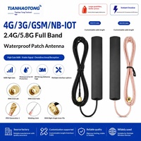 Antenne patch 4G externe RF 2,4/5,8 GHz à gain élevé 8 dBi, étanche IP65 // Connecteurs à extrémité coudée pour GSM/LTE IoT/NB-IoT