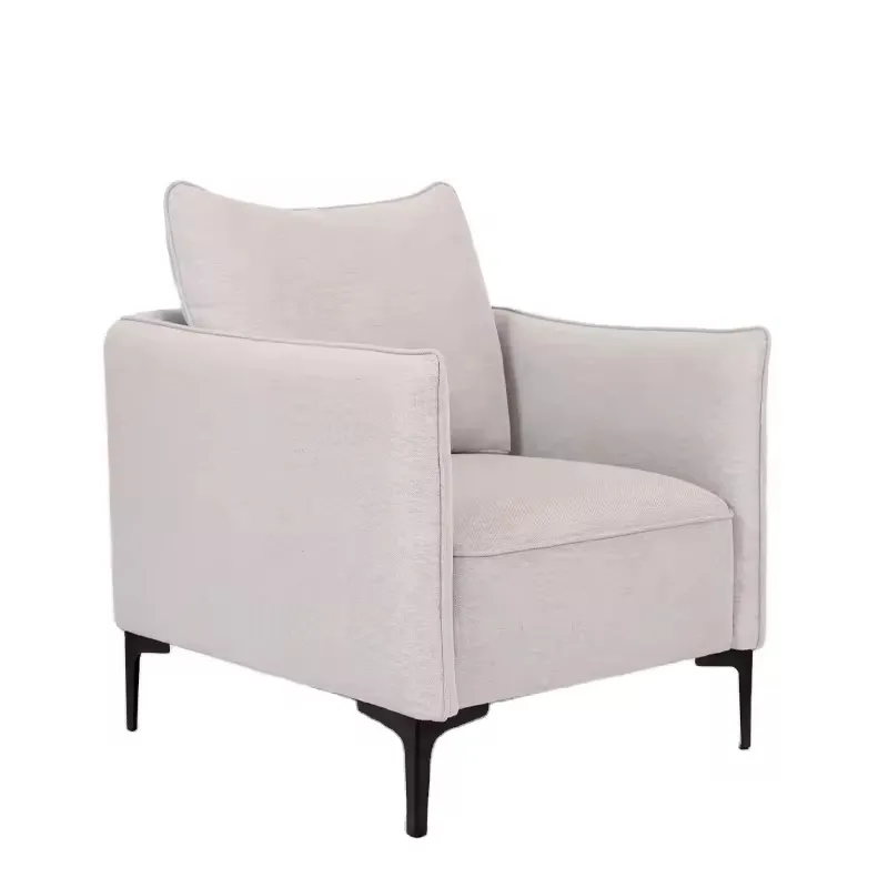 Cadeira de braço de linho com almofada de assento espessada OEM Cadeiras de acento para sala de estar com design moderno