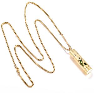 Collier diffuseur d'huiles essentielles en acier inoxydable or 18 carats Collier à pendentif creux médaillon d'aromathérapie pour hommes et femmes - Product Image 3